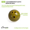 thumbnail image 3 of Champion Sports PB4 4 lbs Plastic Rubberized Bowling Ball, Blue, 3 of 4