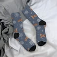 thumbnail image 5 of Daiia Squirrel And Snowflakes Print Crew Socks – Soft Breathable Long Socks for Men & Women, Moisture-Wicking & Comfortable Daily Wear Socks, One-Size Fits Most (US 5-11), 5 of 6