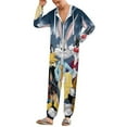 thumbnail image 2 of Looney Tunes Cartoons Unisex Onesie Pajamas Zipper Jumpsuit Hooded One Piece Sleepwear for Family Mens Womens, 2 of 8