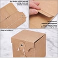 thumbnail image 4 of 12 pc 12pcs Square Kraft Paper Box Gift Box with Sealing Button Design and Coiling Cotton Rope for Gifts Wedding Tea Biscuits Packaging (7x7x7cm/2.8x2.8x2.8inch), 4 of 6