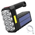 thumbnail image 1 of Linterna solar recargable de 20 W, 8 LED, 6 COB, 3 niveles de brillo ajustable, para exteriores, 1 of 12