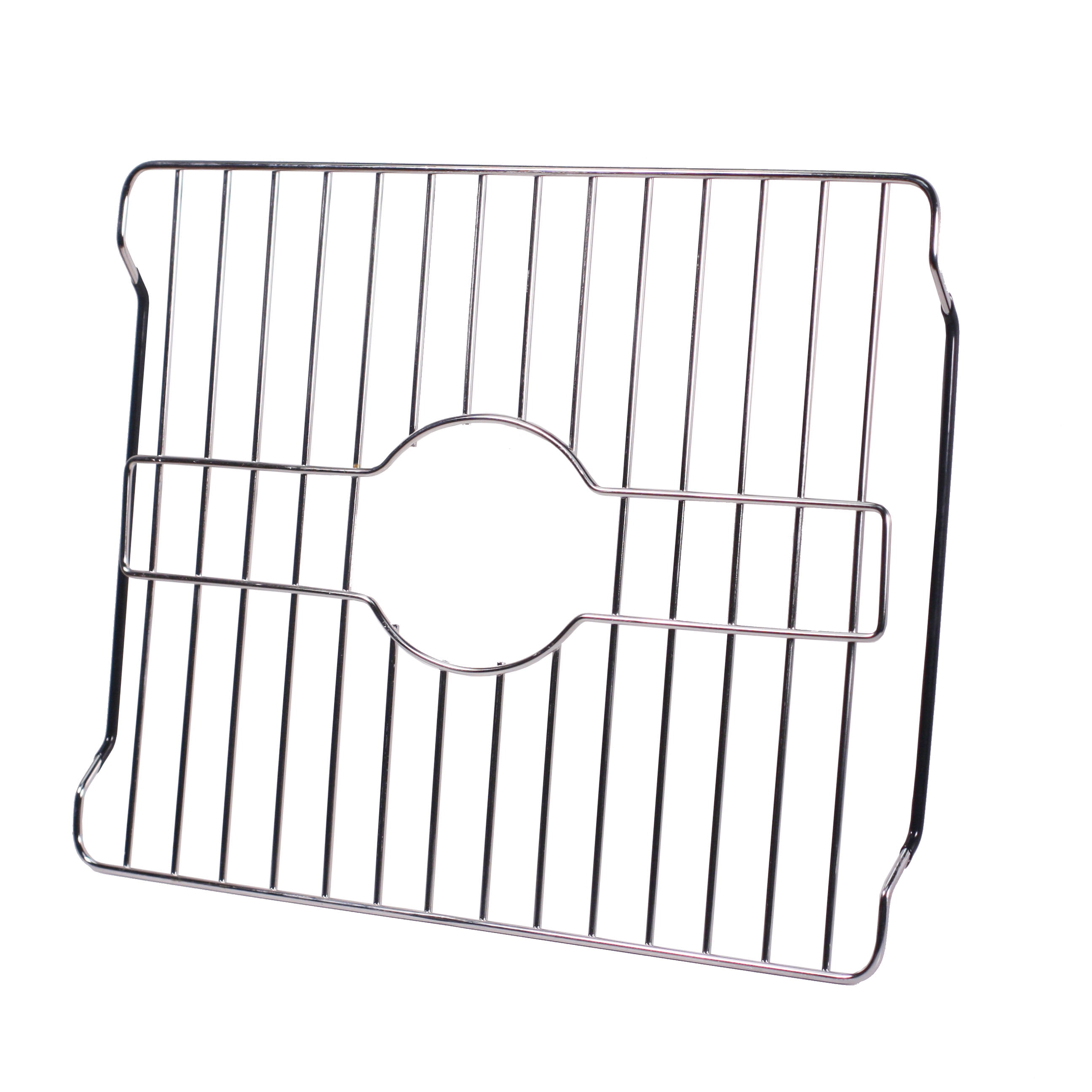 Home Basics Medium Chrome Kitchen Sink Protector with Rubber Base