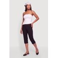 thumbnail image 2 of Women's Mid Rise Capris Pants with Faux Pockets, 2 of 4