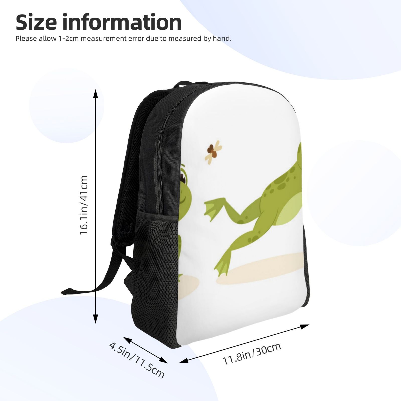 Xecao Hunting Frog Print School Backpack with Laptop Compartment Small Travel Laptop Backpack for Women Men Waterproof College Backpack Simple School Bag