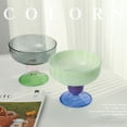 thumbnail image 3 of Tazones/tazas de postre de vidrio con patas de colores con patrón de diamantes de cristal de colores: para postre, helado, batido, fruta, ensalada, fiesta de bodas, 3 of 5