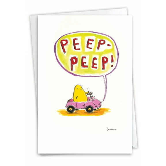 0013 Humor Easter Greeting Card 'Peep Peep Paper ' with Envelope by NobleWorks