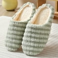 thumbnail image 2 of Aayomet Women's Fuzzy House Slippers Retro Plush Lightweight House Slippers Slip-on Indoor Outdoor Slippers,Green 39, 2 of 5