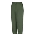 thumbnail image 4 of Gomelly Ladies Loungewear Solid Color Long Pants Cropped Trousers Women Plain Lounge Palazzo Mid Waist Bottoms Army Green 4XL, 4 of 8