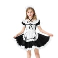 thumbnail image 3 of HOMADLES Girl's Cotton Princess Dress Bow Crewneck Long Sleeve Color Block Children's Swing Dresses Princess Dress White 4-5T, 3 of 6