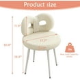 thumbnail image 3 of YYEAN Vanity Chair with Back, Swivel Makeup Chair with Upholstered and Golden Metal Legs for Living Bedroom and Makeup Room, Off-Off-white, 3 of 8