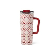 Thyme & Table 24oz Stainless Steel Luna Tumbler with Handle and Dual Straw Lid, Lace