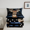 thumbnail image 5 of Camo Deer Bedding Set Hunting American Flag Comforter Set Blue Camouflage Buffalo Plaid Quilt Teen Men,Rustic Woodland Wildlife Bed Duvet Set Animal Room Decor, 5 of 7