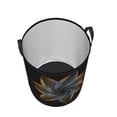 thumbnail image 3 of LNWH Laundry Basket, Black Colorful Metal Abstract Art Pattern Foldable Laundry Hamper With Handles Waterproof, Medium, 3 of 8