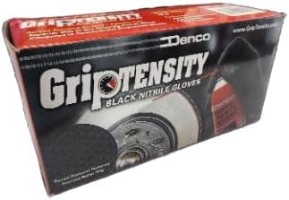Denco Griptensity Commercial Grade Nitrile Gloves, Black, 7MIl, Diamond Texture, XL, 10 Boxes