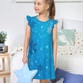 thumbnail image 4 of Fotbe Winter With Snowflakes Vestido de Dormir para Niñas de 3 a 10 Años, Mangas Cortas, Estilo Princesa, Pijama Camisón con Mangas Voladas-Large, 4 of 6
