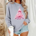 thumbnail image 2 of Festival Tees Women Christmas Pullover Christmas Tree Tops Bow Shirts Stylish Printed Outfits Casual Loose Sweatshirt Tinsel Garments Shining Top Clothing, 2 of 6