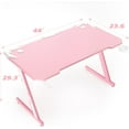 thumbnail image 2 of Hyxoo Gaming Computer Desk with Carbon Fiber Surface, Gaming Table Z Shaped Pc Home Office with Cup Holder&Headphone Hook(44 in, Pink), 2 of 8