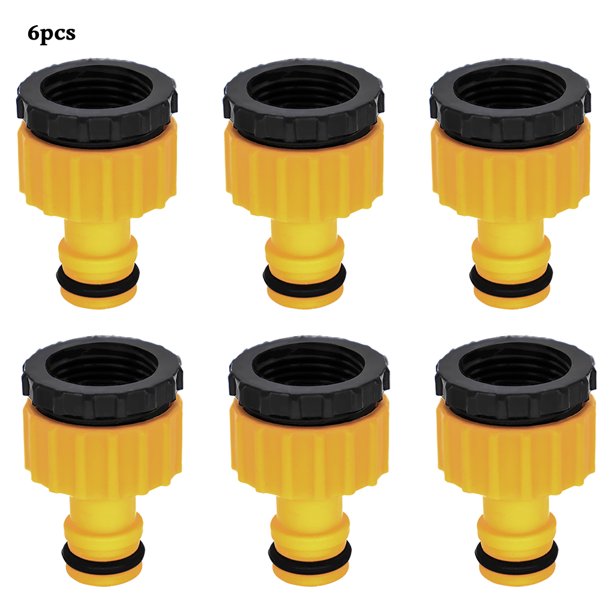 6pcs Water Faucet Threaded Adapter 1/2 3/4 Inch Garden Hose Plastic