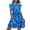 Blue Flower Print, variant on Women Summer Casual Dresses Shift Tunic V Neck Tiered Ruffle Dress A-Line Short Sleeve Dress