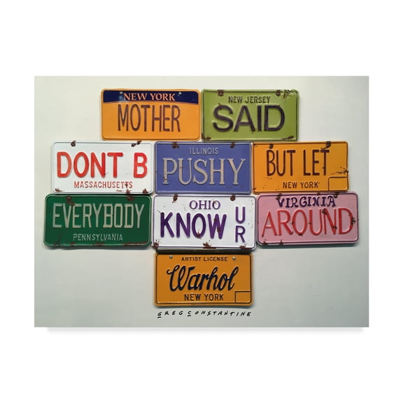 Trademark Fine Art 'Warhol Dont B Pushy' Canvas Art by Gregory Constantine