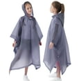 thumbnail image 1 of Poncho de Pluie pour Enfants Imperméable Réutilisable Imperméable en EVA Taille Unique Manteaux de Pluie pour Enfants, 1 of 4