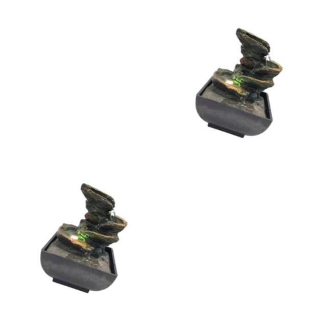 Inteprter Elegante decoración de fuente de agua de escritorio de 3 niveles con LED 110V Escribe un 2piezas