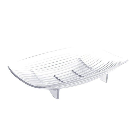 SWSUSN Modern Soap Dish - 5.8 x 3.5 Inches - Durable Ceramic Bar Soap Holder with Soap Saver Ridges, Non Slip Feet - Soap Dish for Shower, Bathroom and Kitchen