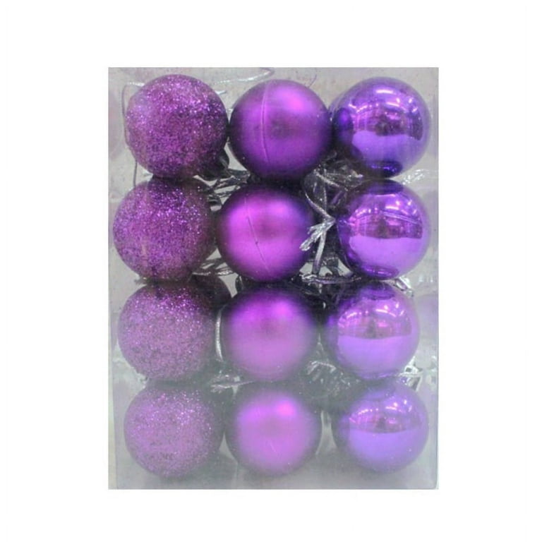 Purple Christmas Ball Ornaments for Christmas Decorations - 24 Pieces Xmas  Tree Shatterproof Ornaments with Hanging Loop for Holiday and Party  Decoration 
