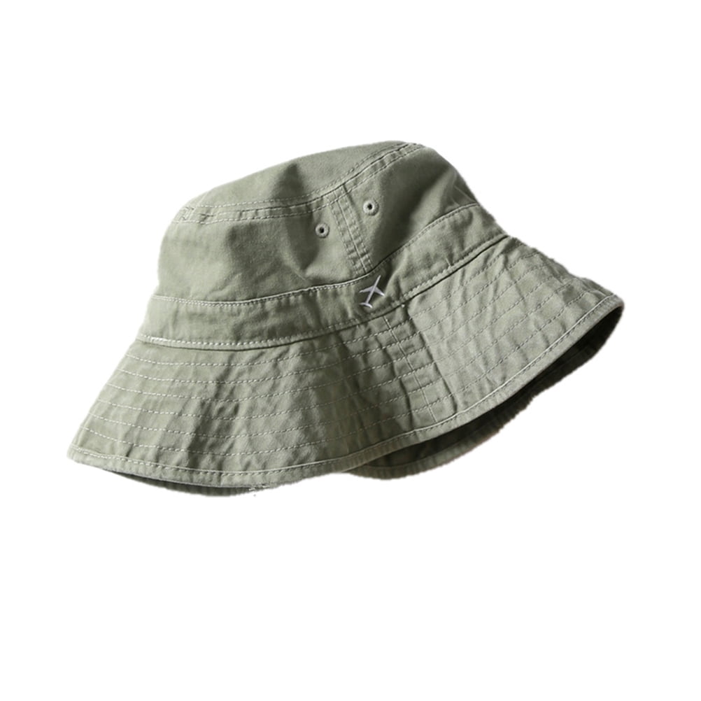 Solid Color Cotton Bucket Hat Spring Summer Sun Hat Fashion Simple Japanese Style Bucket Hat (Green)
