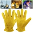 thumbnail image 2 of WHEANG Gloves Full Cowhide Welding Handling High Temperature Plus Cotton C Yellow, 2 of 9