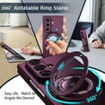 thumbnail image 3 of Decase Case for Samsung Galaxy Z Fold 7, Shockproof Magnetic 360° Rotating Kickstand Phone Case, Wireless Charging Supported,Winered, 3 of 10
