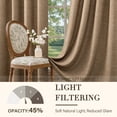 thumbnail image 5 of TURCURNO Soft Textured Light Filtering Linen Curtains,52x96 Inch Dark Flax Bronze Grommet Drapes,Brown Curtains for Living Room Bedroom,2 Panels, 5 of 9