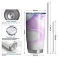 thumbnail image 6 of 20oz Insulated Car Cup with Silver Base, Stainless Steel Travel Tumbler with Telescopic Straw and Lid, 360° Full Wrap Printed, Liquid & Marble Print, 6 of 6