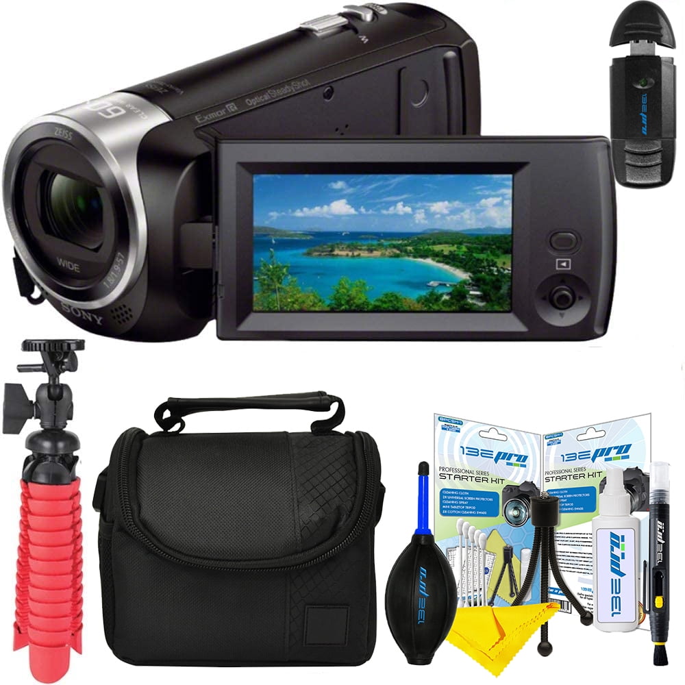Panasonic HC-V180K Full HD Camcorder with 50x Optical Zoom Bundle Includes SanDisk Ultra 32GB SD Card and Flexible 12 Spider Tripod