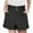 Black, variant on Girls' Ruffled Elastic Waist Shorts Summer Casual Wide Leg Shorts with Pockets Size 5-15 Years