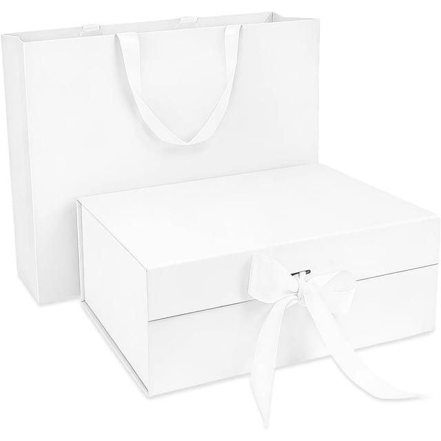 Juego de Cajas de Regalo con Magnético, Caja de Regalo de San Valentín con Caja de Regalo(34x25x12.5 CM) + Bolsa de Regalo para Día de Madre, Día de San Valentín, Bodas, Fiestas, Cumpleaños y Fiesta