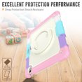 thumbnail image 6 of Dteck for iPad Air 13 Inch Case M2(2024) Heavy Duty Case, Shockproof Drop Protection with Screen Protector & Pencil Holder & Rotating Stand & Handle Rugged Protective Cover, Rainbow Pink, 6 of 6