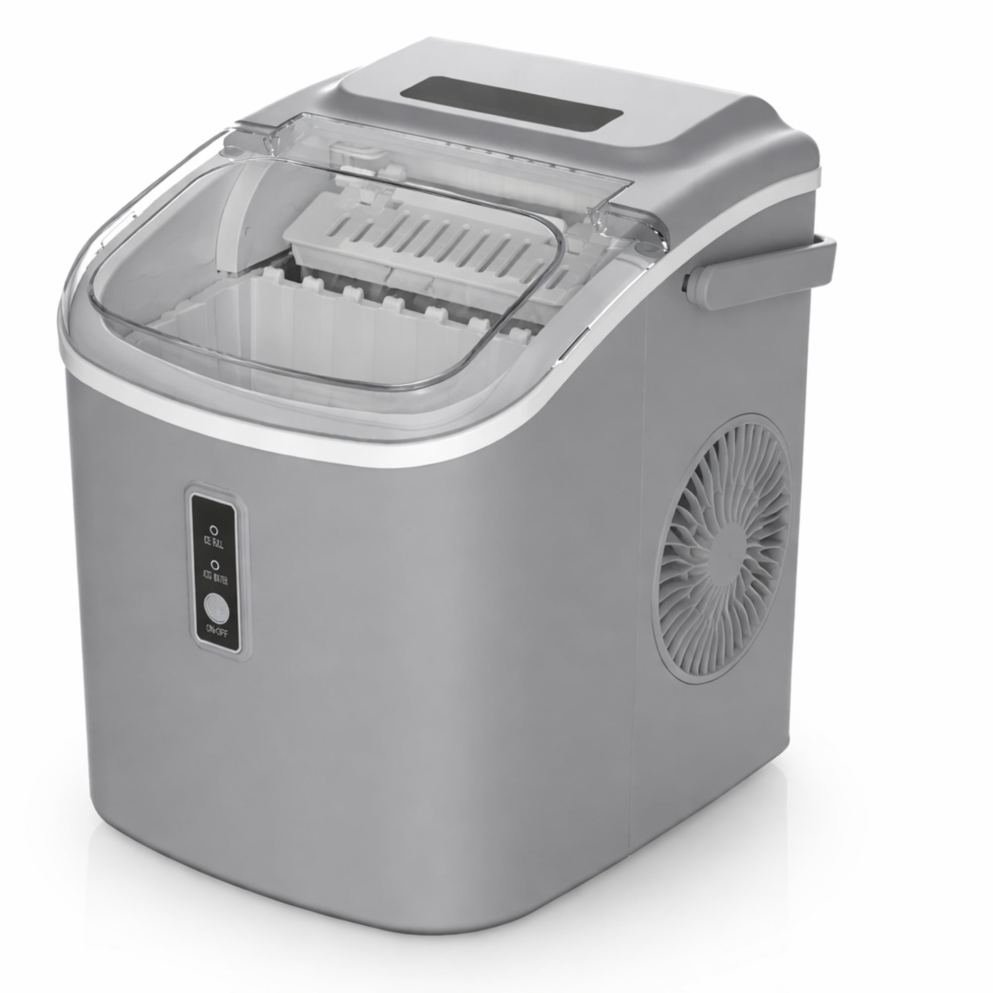 EUHOMY Countertop Ice Maker 26 lbs/Day Portable Self-Cleaning, 9 Bullet Ice in 6 Min, Gray