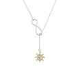 thumbnail image 2 of Delight Jewelry Goldtone Crystal Ship Wheel - Direction Silver tone Elegant Infinity Lariat Necklace, 2 of 4