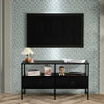 thumbnail image 6 of 25"H Raised TV Stand Industrial TV Stand with Fabric for Living Room, Bedroom with Charging Stake Black, 6 of 6
