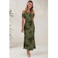 thumbnail image 3 of Vestido largo LUXVEER para mujer, malla, estampado floral, verde verano, 3 of 7