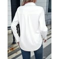 thumbnail image 3 of Women'S Button Down Shirts Classic Fit Dress Shirt Work Business Casual Long Sleeve Blouse Tops White S, 3 of 5