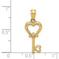 thumbnail image 2 of 9.5mm 14k Polished Heart Key Pendant - 1.0 Grams, 2 of 2