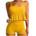 thumbnail image 2 of Ailaofu Women's 2 Piece Bikini Set - Spaghetti Strap Top with Boyshort Bottom Fashion Bathing Suit, 2 of 7