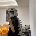 thumbnail image 6 of Dinosaur Skeleton Plush Hood Toy, Wearable Funny Bone Head Costume, Soft Stuffed Dinosaur Mask Toy, Novelty Gag Gift Plush Figure for Display & Play, 6 of 15
