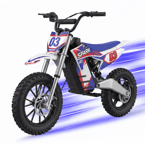 NEXVEY SPARK03 Lite Kids Electric Dirt Bike, 1000W 36V, 14" Off-Road Tires | 20MPH | 20MILES | 3 Speed Modes | Max Load 220 lbs | Dual Suspension & Disc Brake | Electric Motorcycle for Kids