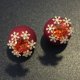 thumbnail image 4 of 1 par de pendientes con forma de flor de nieve y bolas rojas de diamante para mujer, ideales como regalo de boda o compromiso (rojos)., 4 of 5