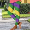 thumbnail image 4 of Festive Outfits for Women Mardi Gras Leggings Colorful Graphic Printed Tights Holiday Party Slim Fit Pants (XL, Green), 4 of 5