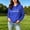 Blue, variant on Oversized Shirts for Women Long Sleeve T Shirts Hooded Comfy Print Juniors Tops Pullover