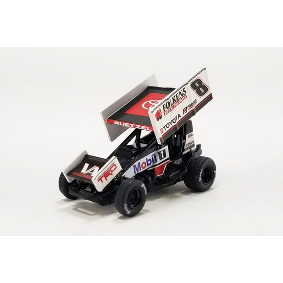 2022 Winged Sprint Car, #8 Aaron Reutzel "Mobil 1" - Acme A6422015 - 1/64 Scale Diecast Car